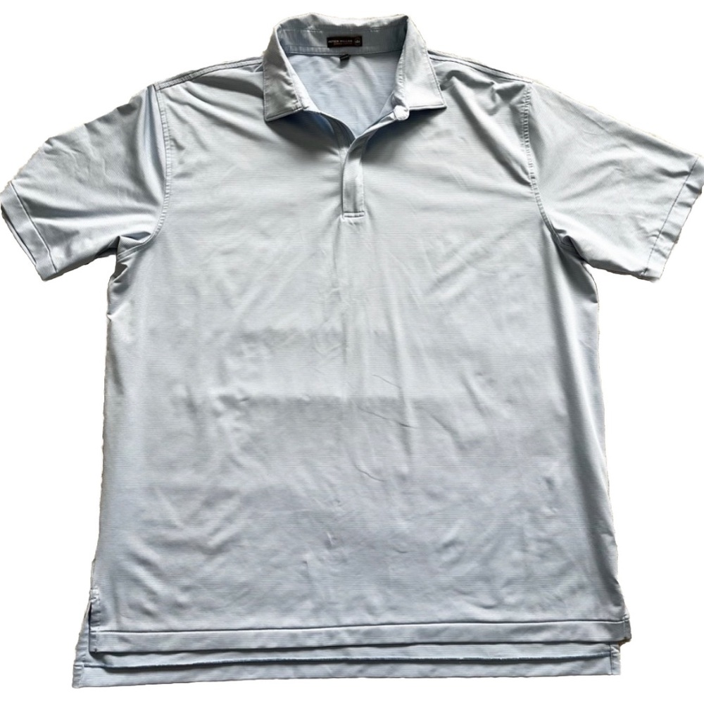 PETER MILLAR SUMMER COMFORT BLUE/WHITE QUARTER ZIP SHORT SLEEVE SHIRT - Picture 8 of 8